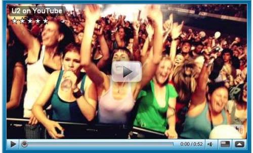 U2-concert live op Youtube