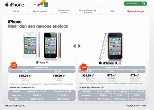 Mobistar toont prijzen iPhone 4