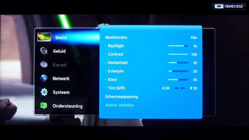 Menu startpagina